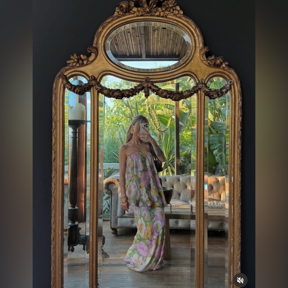 Zara Floral Strapless Maxi Dress Wedding summer evening bodycon - Picture 4 of 16